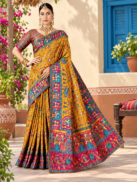 Chinon Traditional Printed Saree