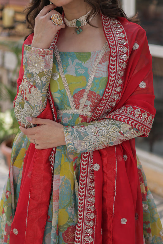 PREMIUM READYMADE ALIA CUT GOWN WITH DUPATTA SET