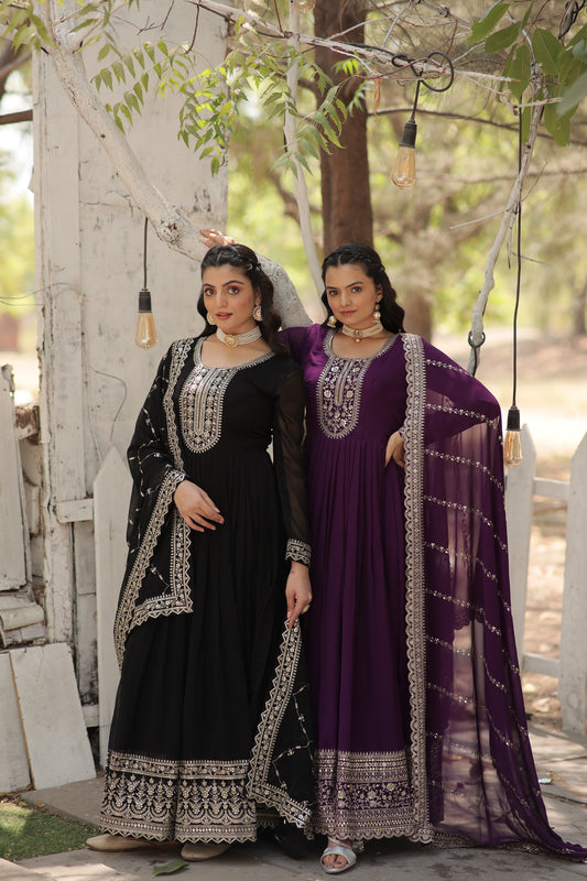Designer Floor-Length Anarkali Dress for Festive Occasions