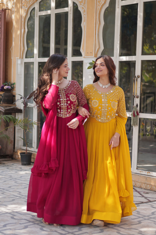 Classic Black Indian Anarkali with Dupatta – Wedding and Party Ensemble